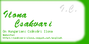 ilona csakvari business card